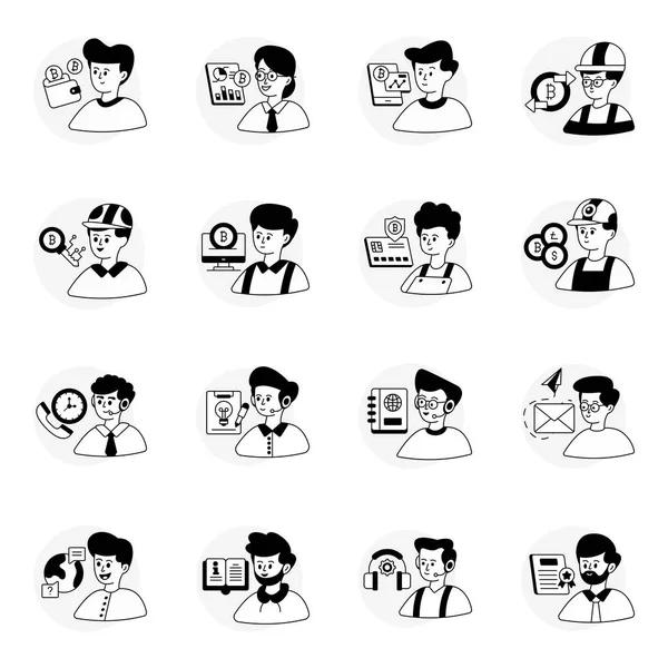 Pack of Bitcoin Glyph Line Icons