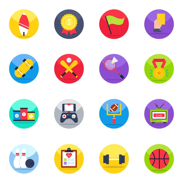 Spor Araçları Paketi Düz Simgeler