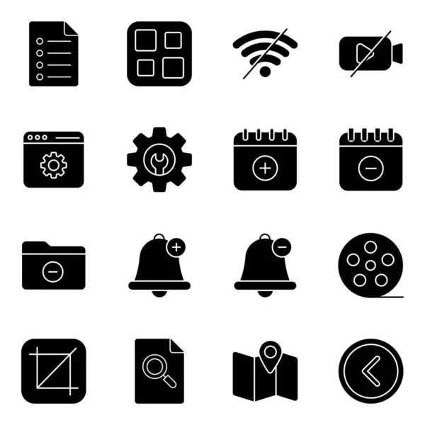 Pack Solid Icons Vectors — Vettoriale Stock