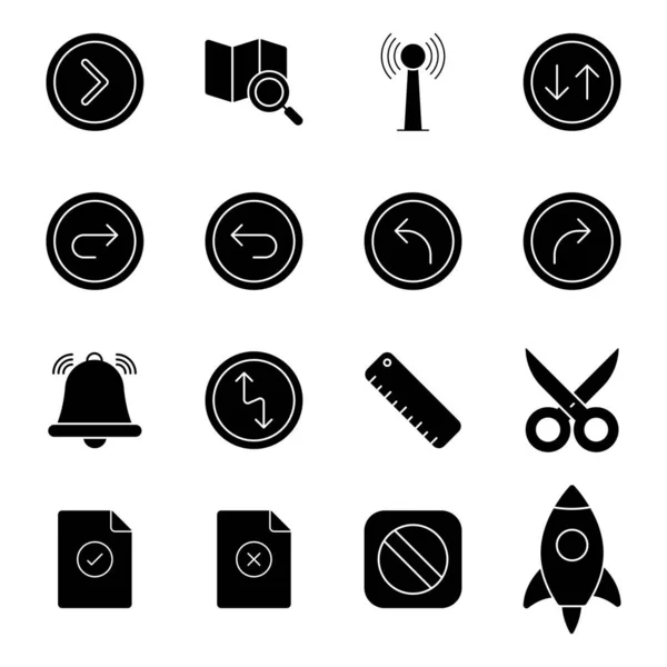 Pack Business Communication Solid Icons — Vetor de Stock