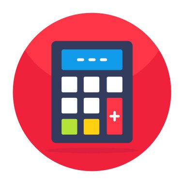 Colored design icon of calculator