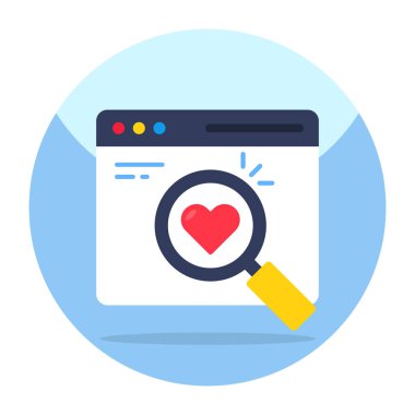 Editable design icon of search love
