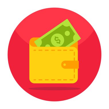 Cüzdanın fatura bağı simgesi, vektör tasarımı