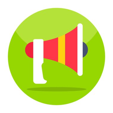 Flat design icon of megaphone