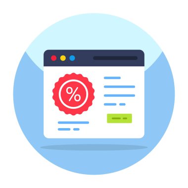 Flat design icon of online discount