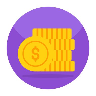 A trendy vector design of dollar coins