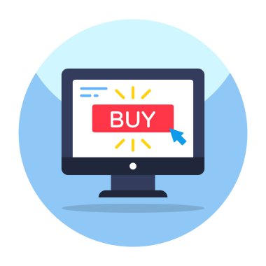 Colored design icon of buy online