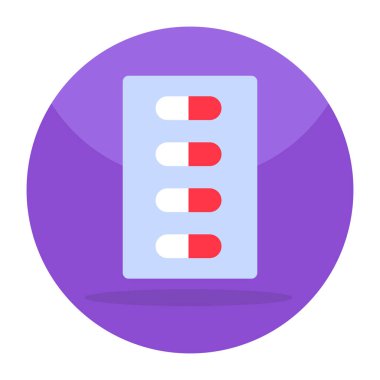 An editable design icon of pills strip