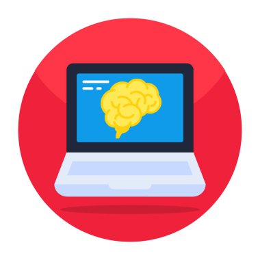 Unique design icon of online brain