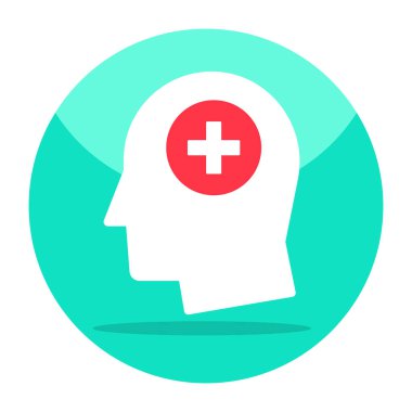 Colored design icon of healthy mind