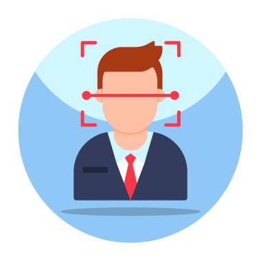 Yüz tanıma için düzenlenebilir bir tasarım simgesi