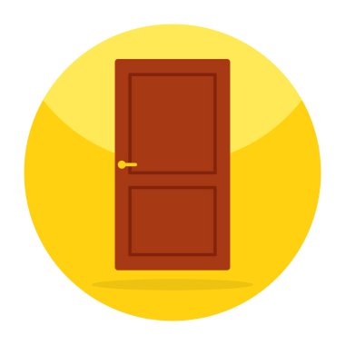 Conceptual flat design icon of door