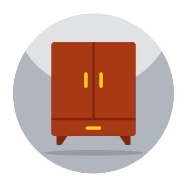 Editable design icon of almirah 