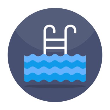 Editable design icon of swimming pool