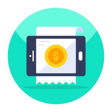 An icon design of mobile bill 