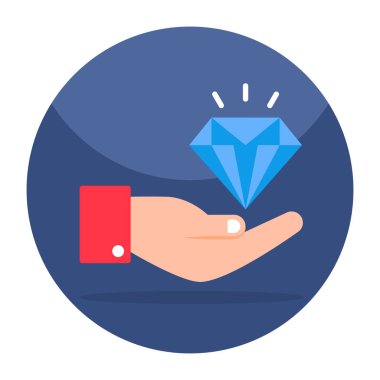 Diamond inside hands, icon of premium service