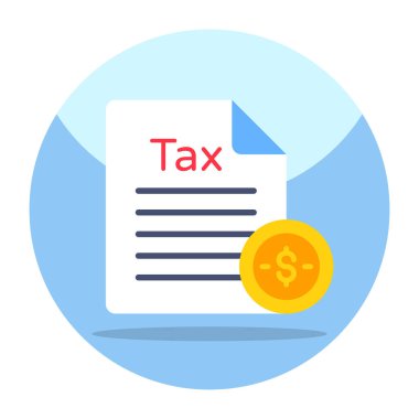 Unique design icon of tax document 