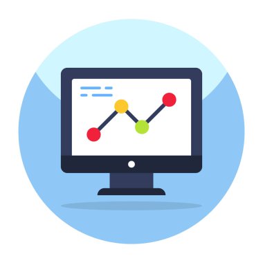 Colored design icon of online data analytics 