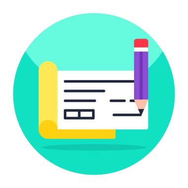 Vector design of cheque writing