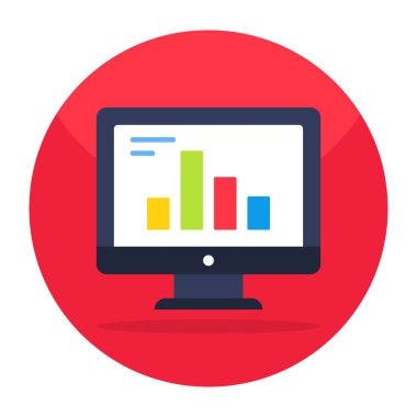 Colored design icon of online data analytics 