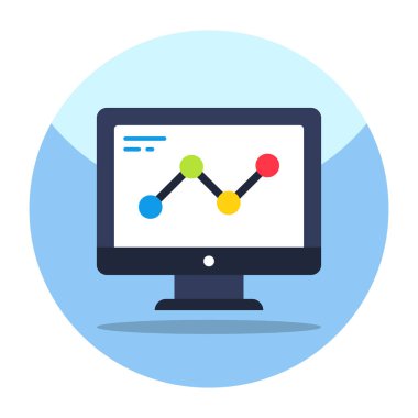 Colored design icon of online data analytics 