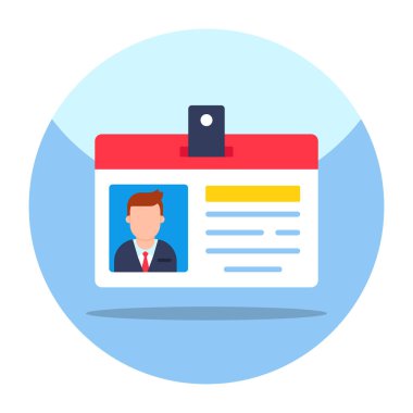 Flat design icon of id card