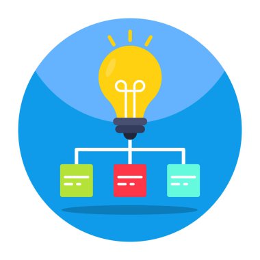 Flat design icon of idea glow