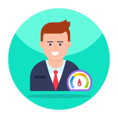 Unique design icon of efficient person 