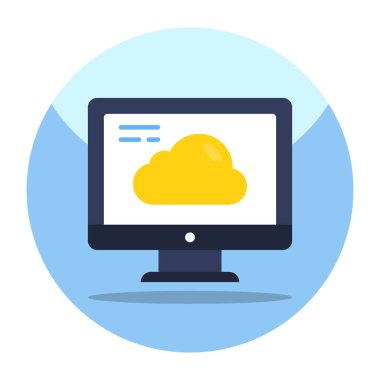 Editable design icon of cloud computer 