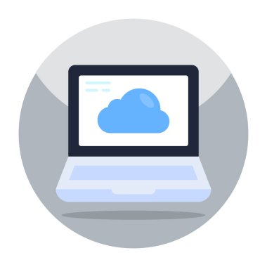 Flat design icon of cloud device 