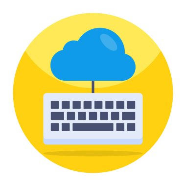 Unique design icon of cloud keyboard 