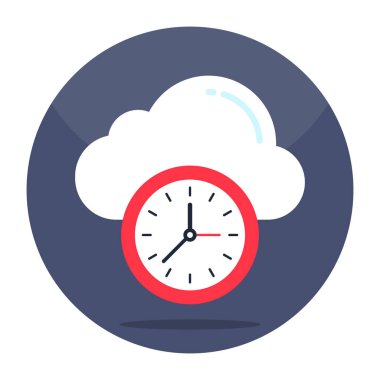 Editable design icon of cloud history 