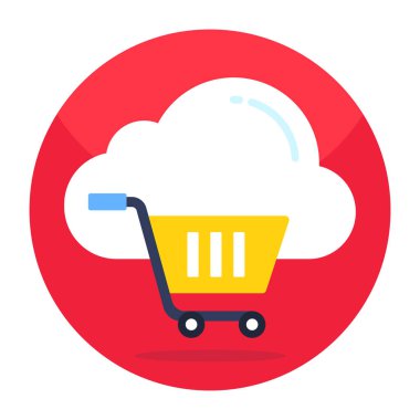 Cloud shopping icon, editable vector 