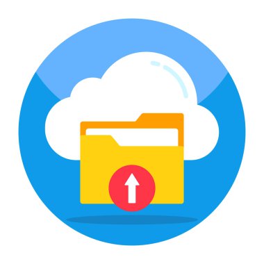 An icon design of cloud folder upload 