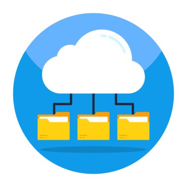 Flat design icon of cloud folders