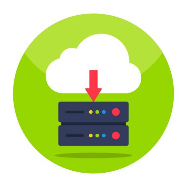 Modern design icon of cloud server download 