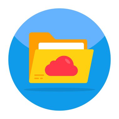 Flat design icon of cloud folder