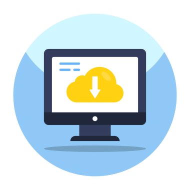 Unique design icon of cloud download 