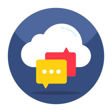 An editable design icon of cloud chat