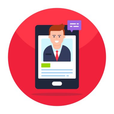 Unique design icon of mobile video chat 