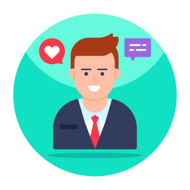 Flat design icon of communication 