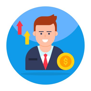 Dollar with human showcasing investor icon 