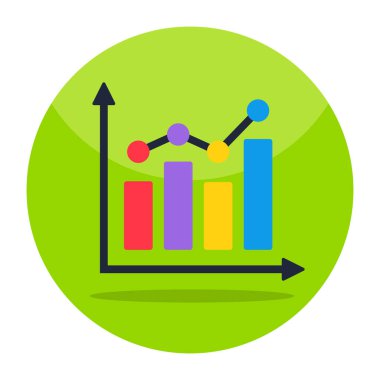 Editable design icon of polyline chart 