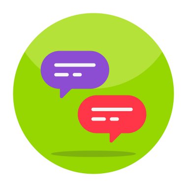 Conceptual flat design icon of chatting 