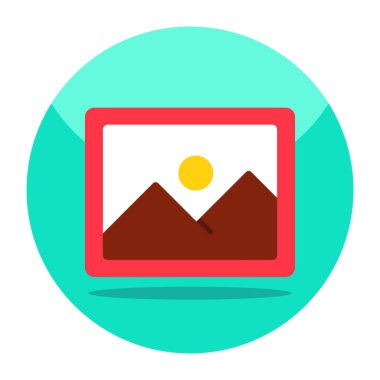 Conceptual flat design icon of landscape 