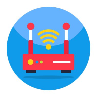 Editable design icon of router 