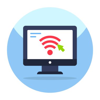 Modern design icon of computer wifi