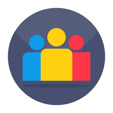 Conceptual flat design icon of group 