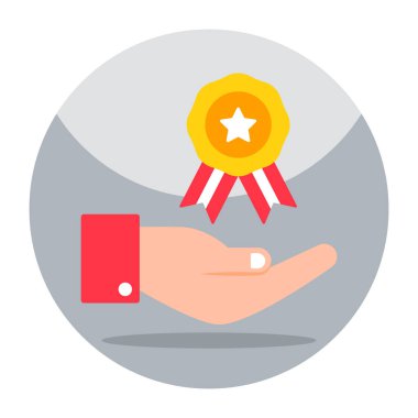 Flat design icon of star badge 