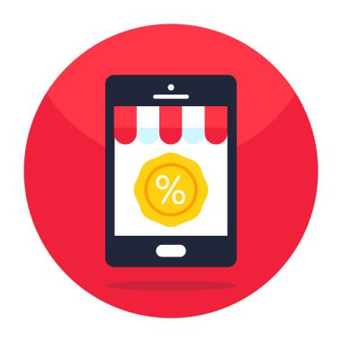 Premium download icon of mobile shopping discount 